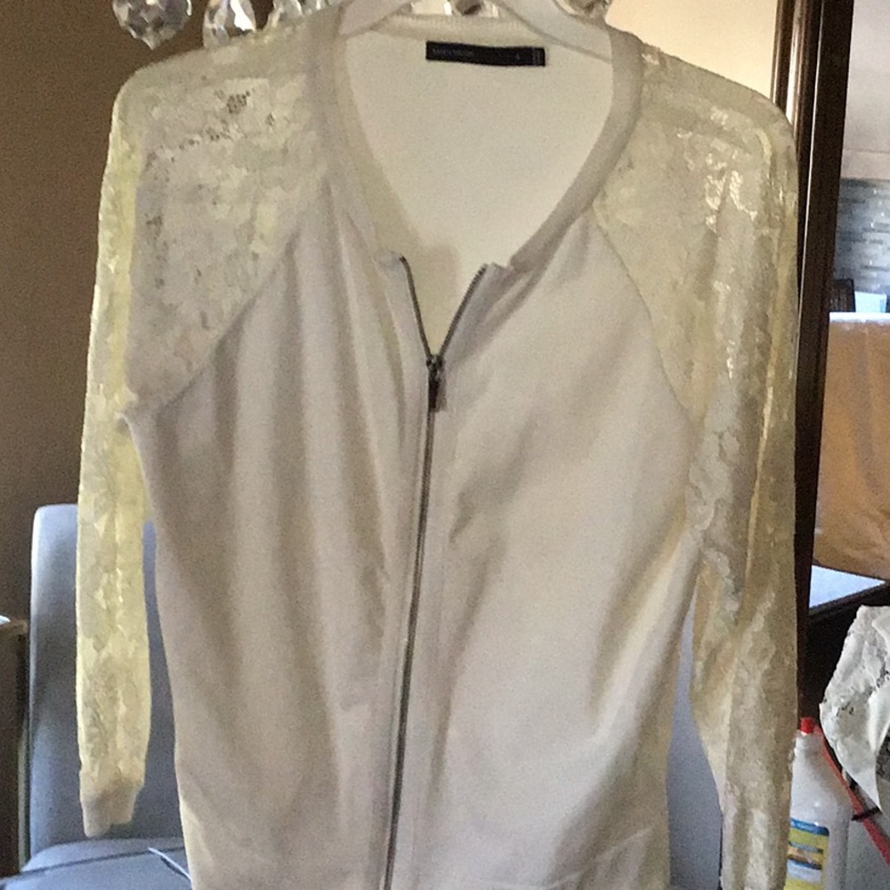 Karen Mullen white laced blazer jacket